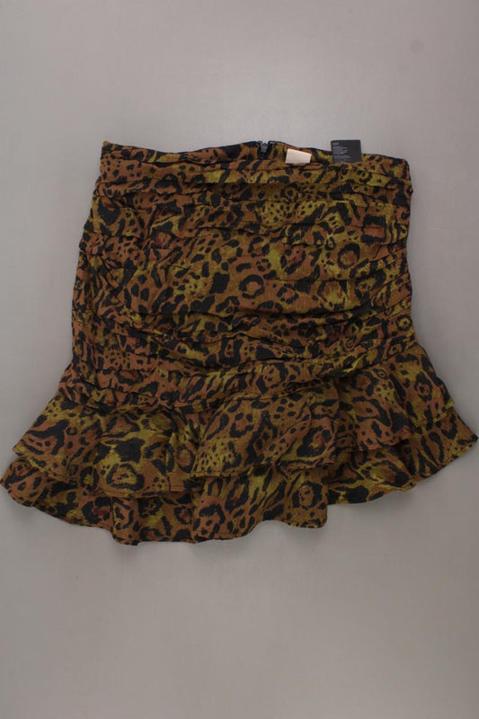 H&M Minirock Gr. 40 mit Tierdruck neuwertig braun aus Viskose