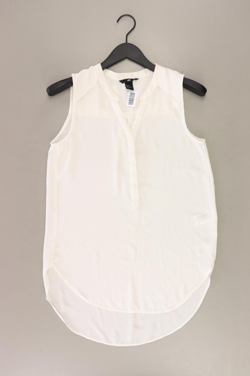 H&M Ärmellose Bluse Gr. 34 weiß aus Polyester