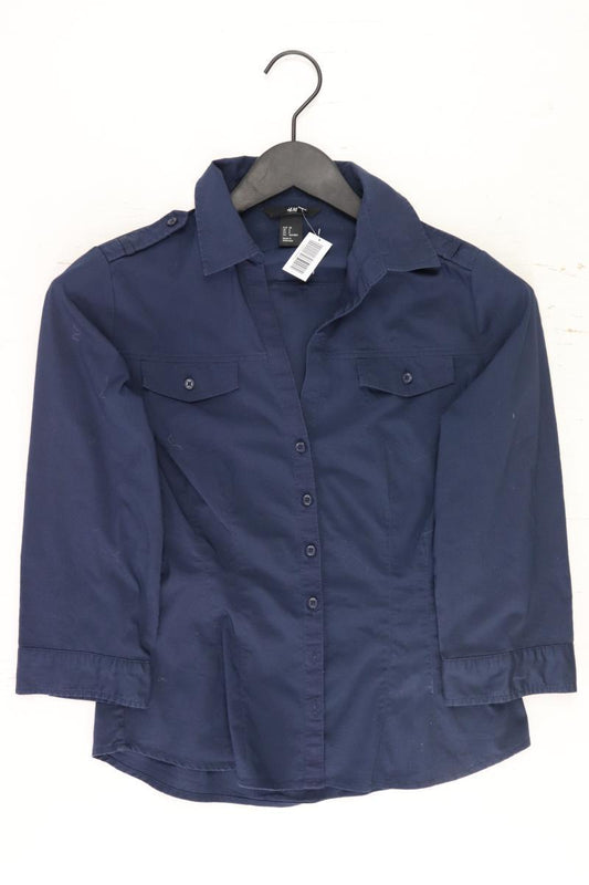 H&M Bluse Gr. 38 3/4 Ärmel blau aus Baumwolle