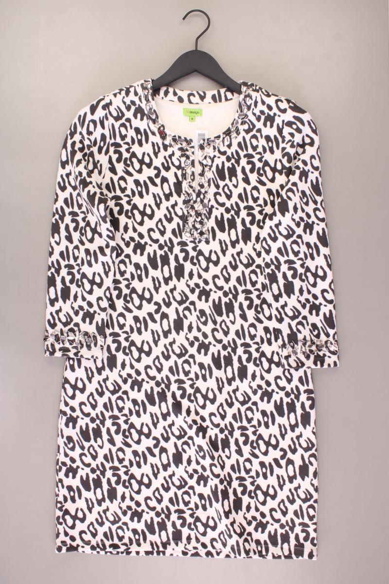 K Design Langarmkleid Gr. M mit Tierdruck neuwertig creme aus Polyester