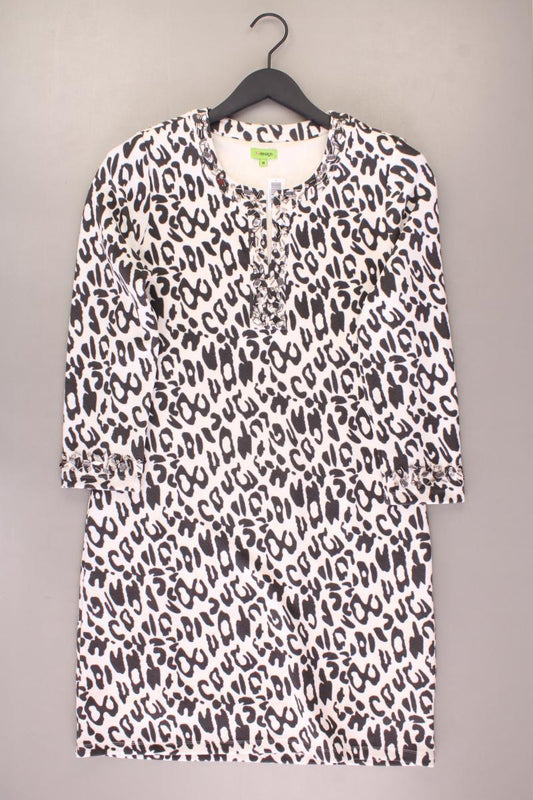 K Design Langarmkleid Gr. M mit Tierdruck neuwertig creme aus Polyester