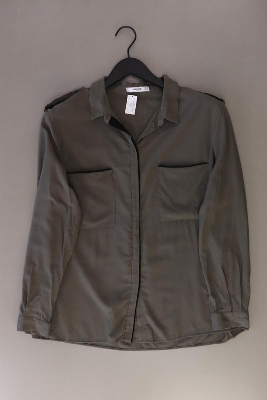 Mango Langarmbluse Gr. XL olivgrün aus Viskose