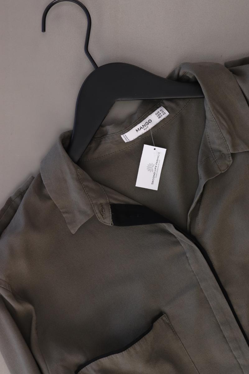 Mango Langarmbluse Gr. XL olivgrün aus Viskose