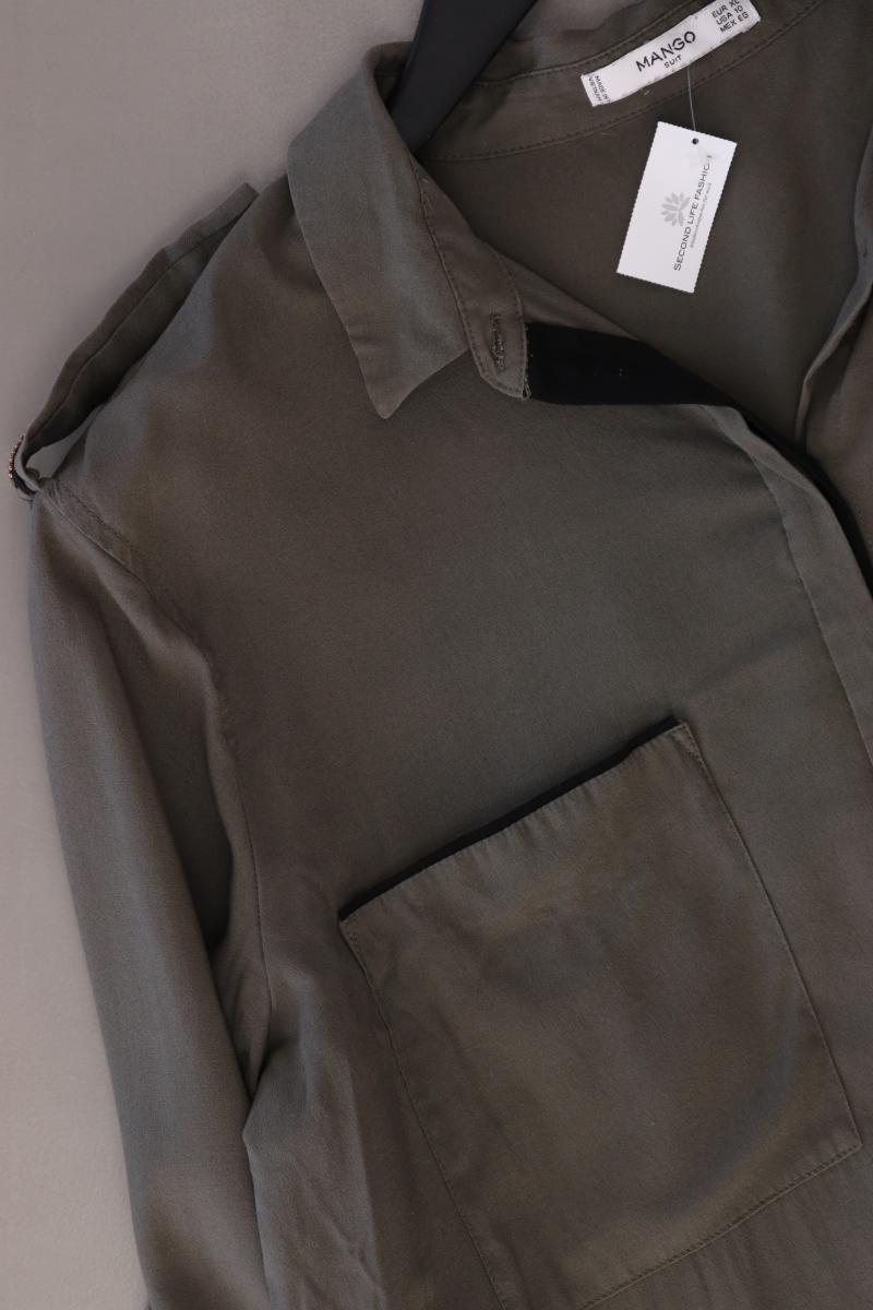 Mango Langarmbluse Gr. XL olivgrün aus Viskose
