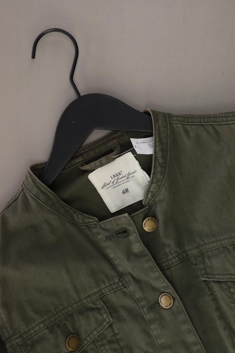 H&M L.O.G.G. Übergangsjacke Gr. 40 olivgrün aus Baumwolle