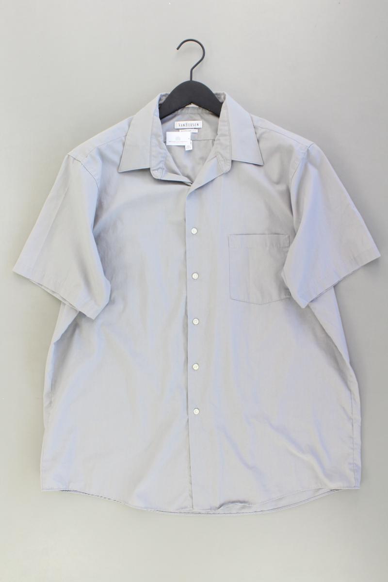 Van Heusen Kurzarmhemd für Herren Gr. XL grau aus Polyester