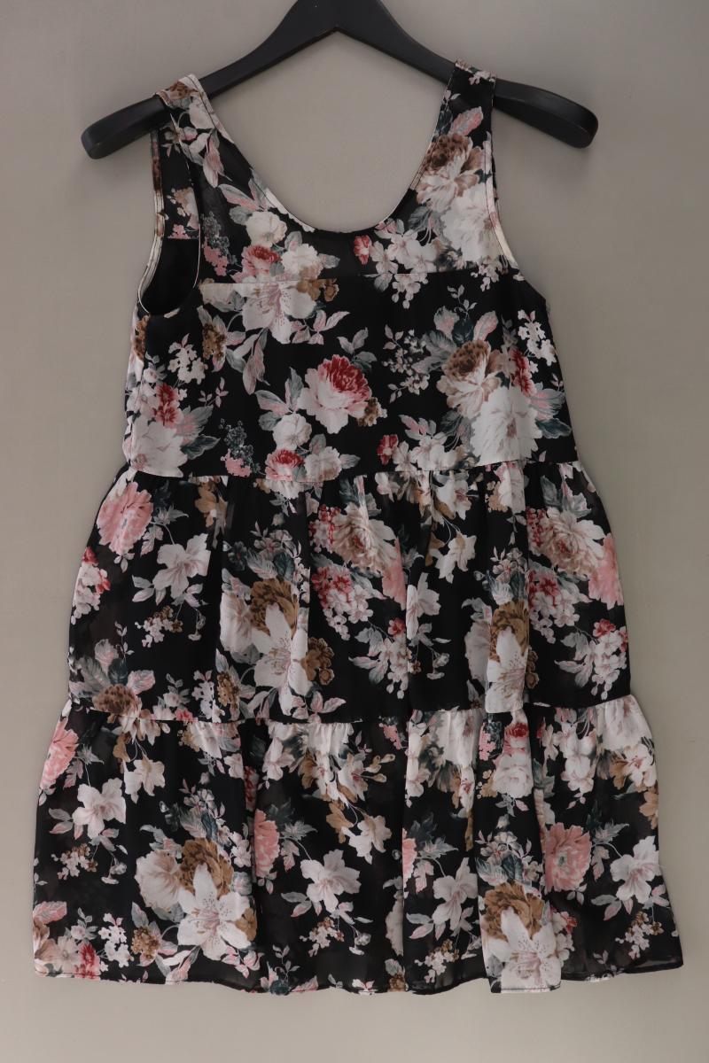 Glamorous Chiffonkleid Gr. UK 8 (XS) mit Blumenmuster neuwertig Träger schwarz
