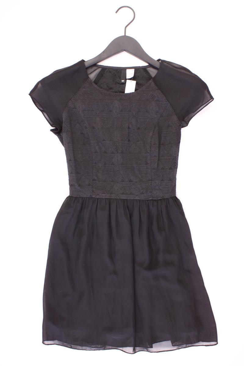 H&M Chiffonkleid Gr. 36 Kurzarm schwarz aus Baumwolle