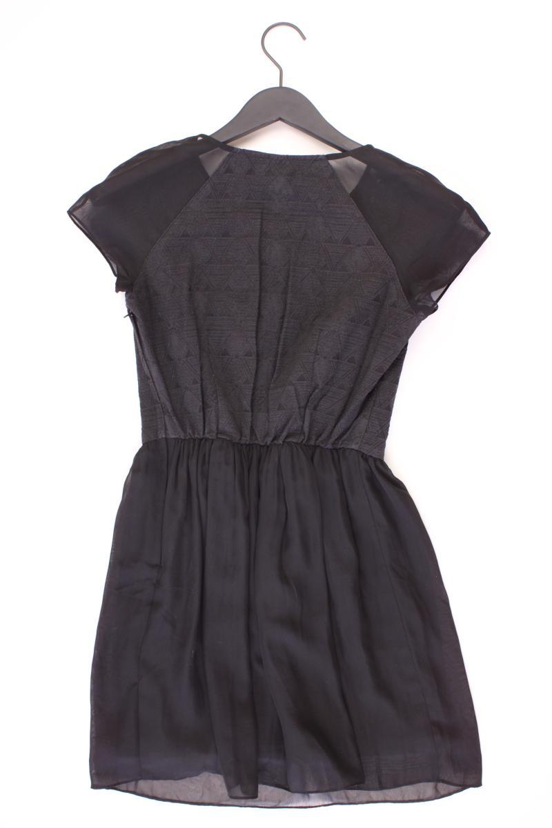 H&M Chiffonkleid Gr. 36 Kurzarm schwarz aus Baumwolle