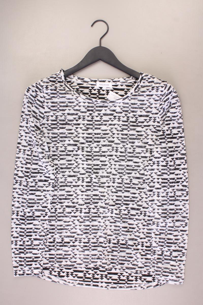 Greystone Longsleeve-Shirt Gr. L geometrisches Muster Langarm grau aus Polyester