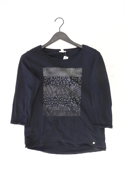 Esprit Printshirt Gr. M mit Tierdruck 3/4 Ärmel schwarz aus Baumwolle