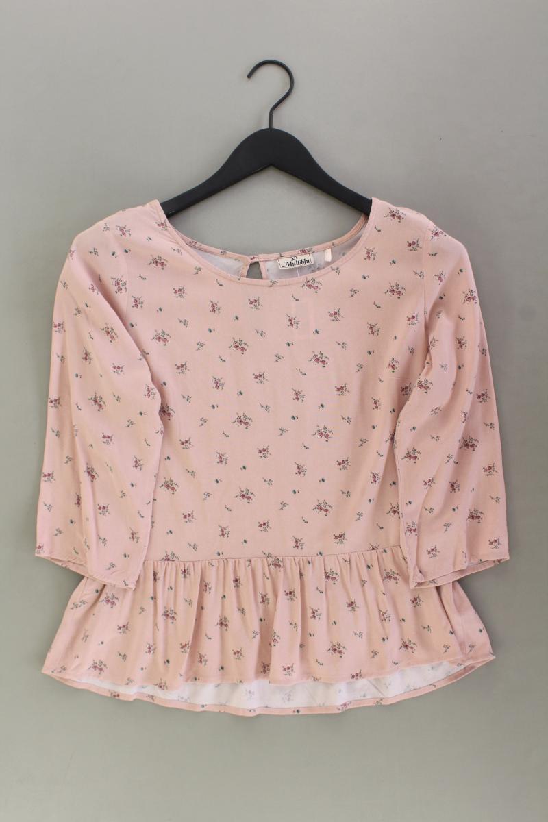 Bluse Gr. 38 mit Blumenmuster 3/4 Ärmel rosa aus Viskose