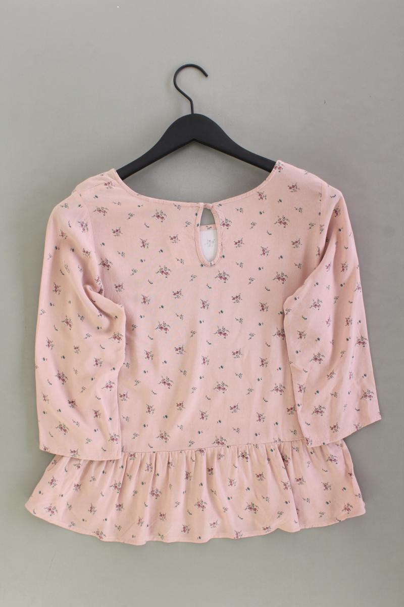 Bluse Gr. 38 mit Blumenmuster 3/4 Ärmel rosa aus Viskose