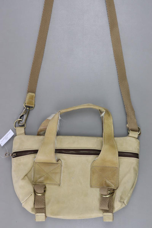 Schultertasche creme aus Leder
