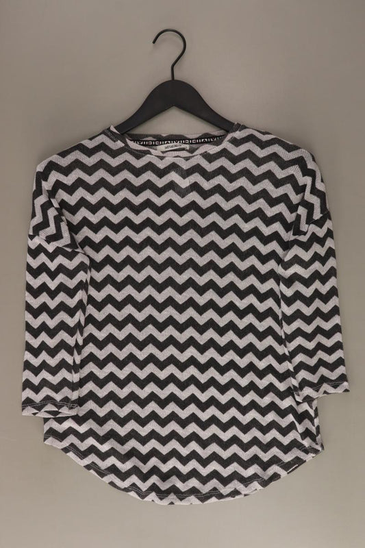 My Hailys leichter Pullover Gr. S geometrisches Muster 3/4 Ärmel grau