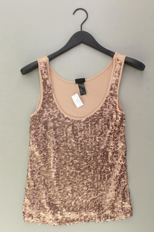 H&M Pailletten Top Gr. XS mit Pailletten braun aus Polyester