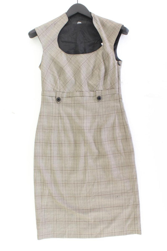 s.Oliver Bleistiftkleid Gr. 36 kariert Ärmellos grau aus Polyester