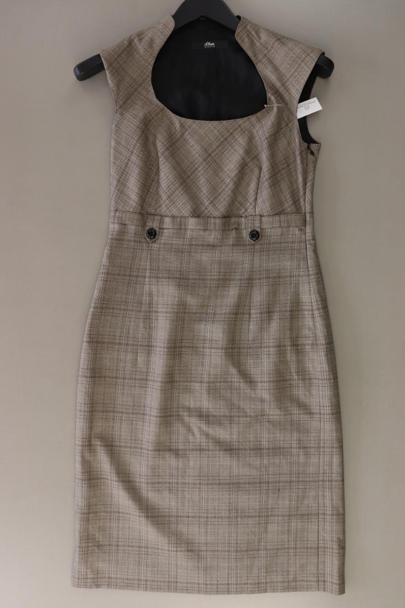 s.Oliver Selection Bleistiftkleid Gr. 36 kariert Ärmellos braun aus Viskose