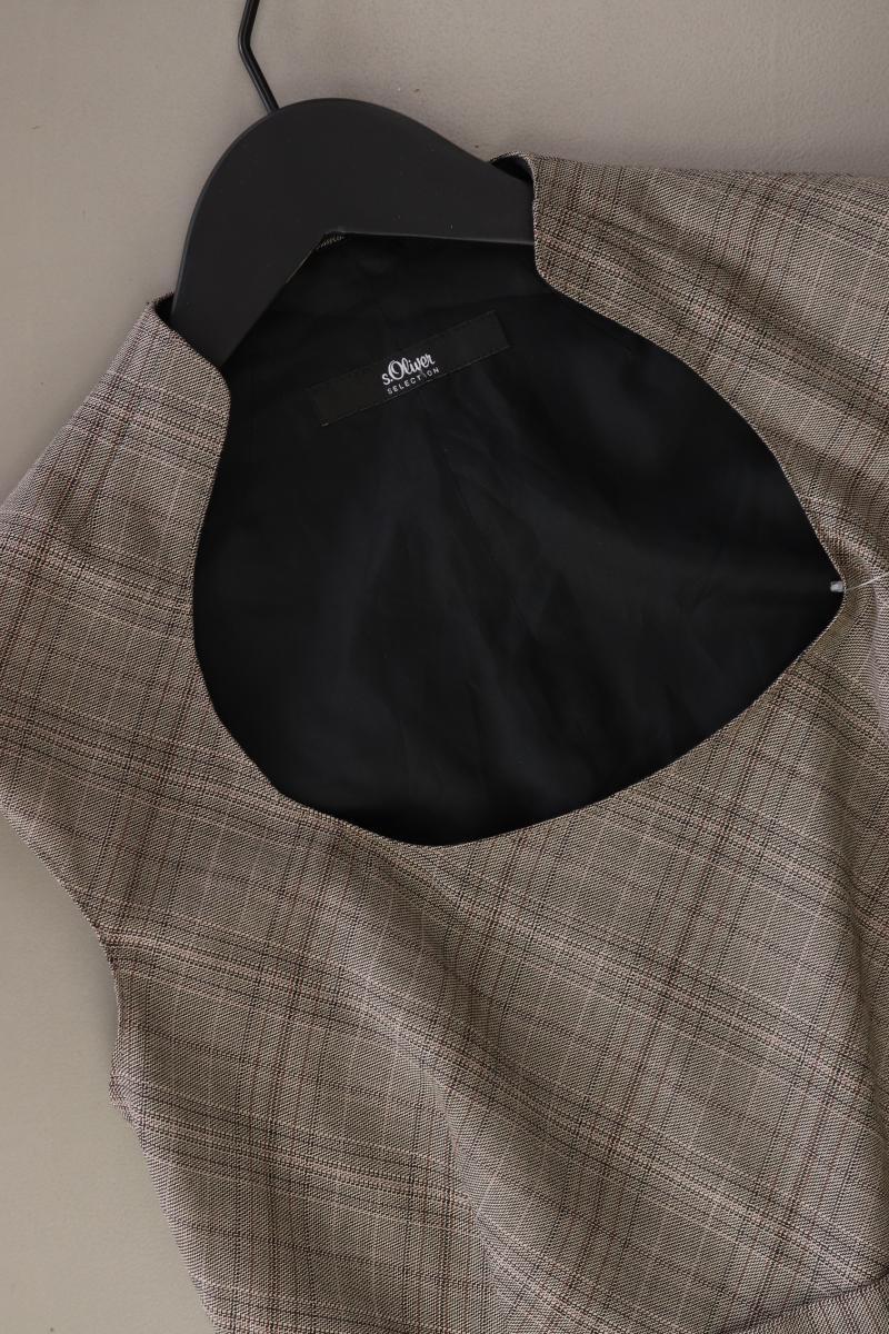 s.Oliver Selection Bleistiftkleid Gr. 36 kariert Ärmellos braun aus Viskose