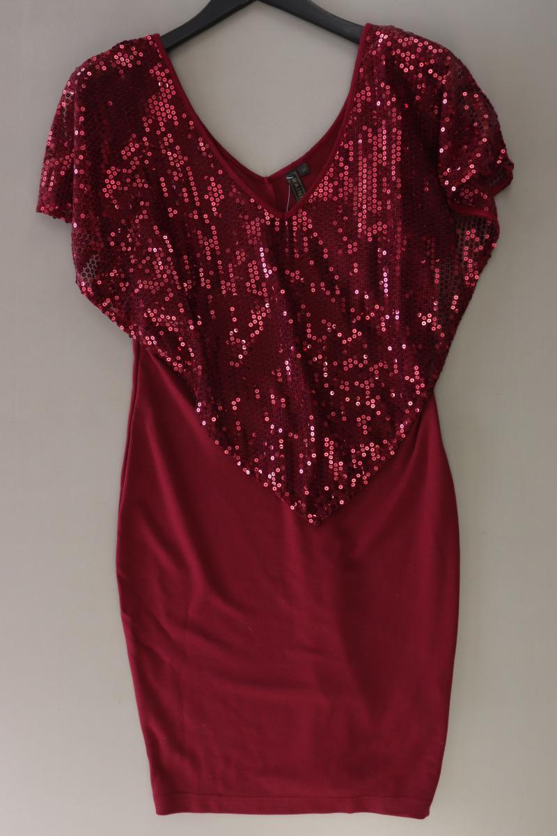 Rainbow Abendkleid Gr. 38 Weite Ärmel mit Pailletten rot aus Viskose