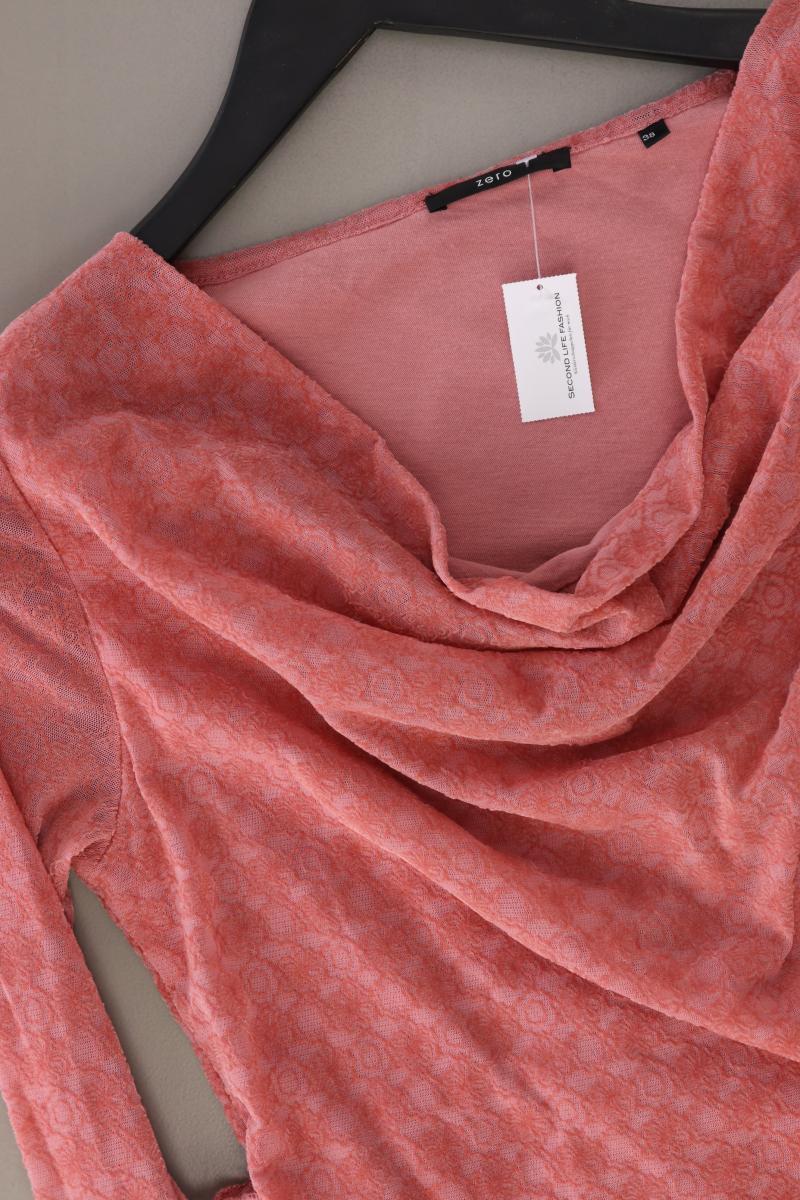 Zero Samtbluse Gr. 38 Langarm rosa aus Polyamid