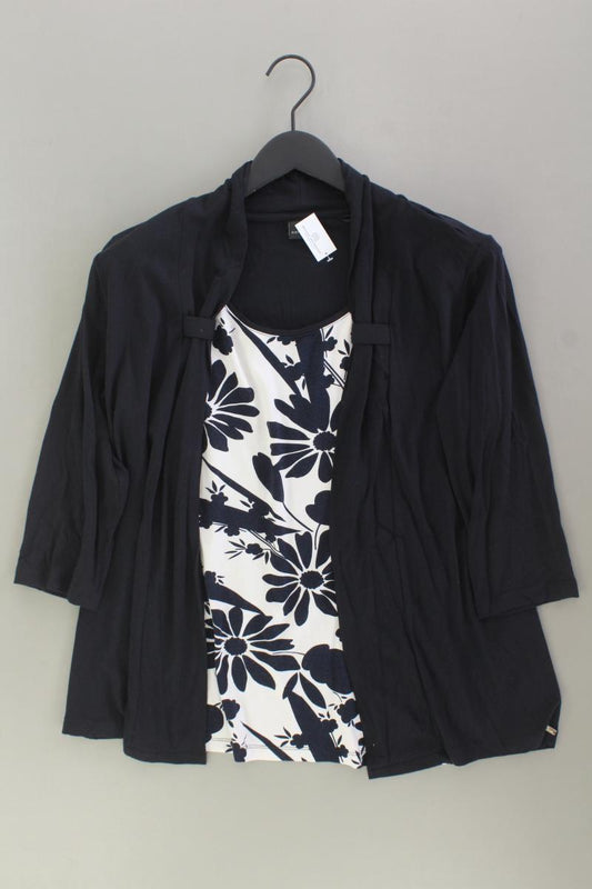 Oversize-Shirt Gr. M mit Blumenmuster 3/4 Ärmel blau aus Viskose