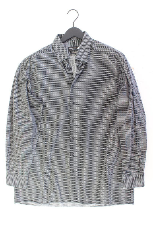 Finshley&Harding Langarmhemd für Herren Gr. 44 schwarz aus Baumwolle