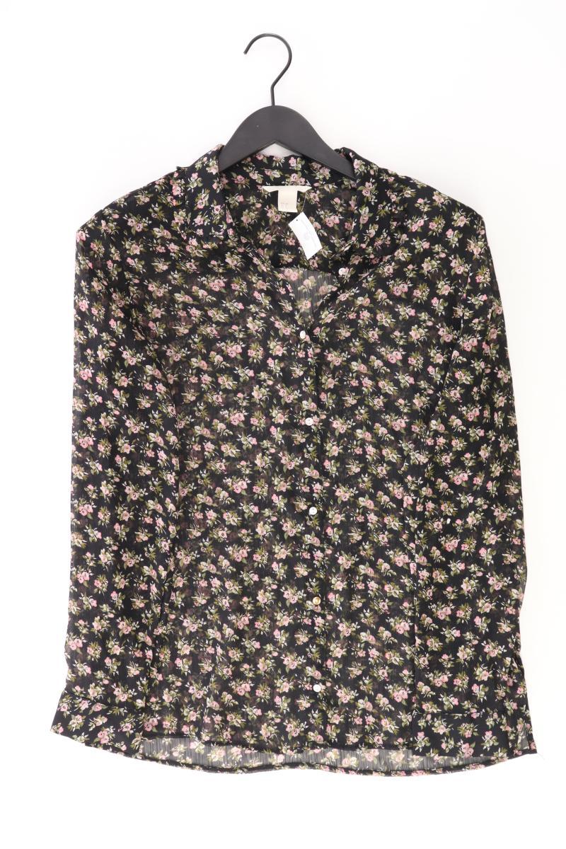 H&M Langarmbluse Gr. 38 mit Blumenmuster mehrfarbig aus Polyester