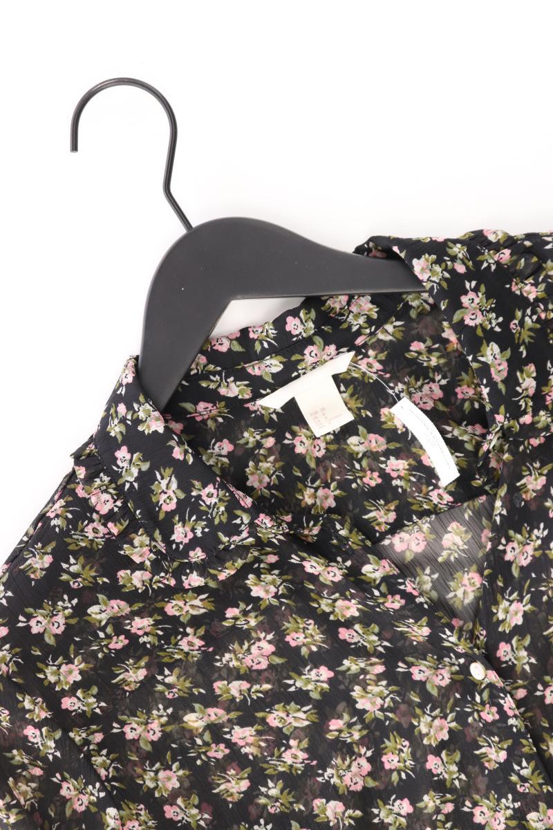 H&M Langarmbluse Gr. 38 mit Blumenmuster mehrfarbig aus Polyester