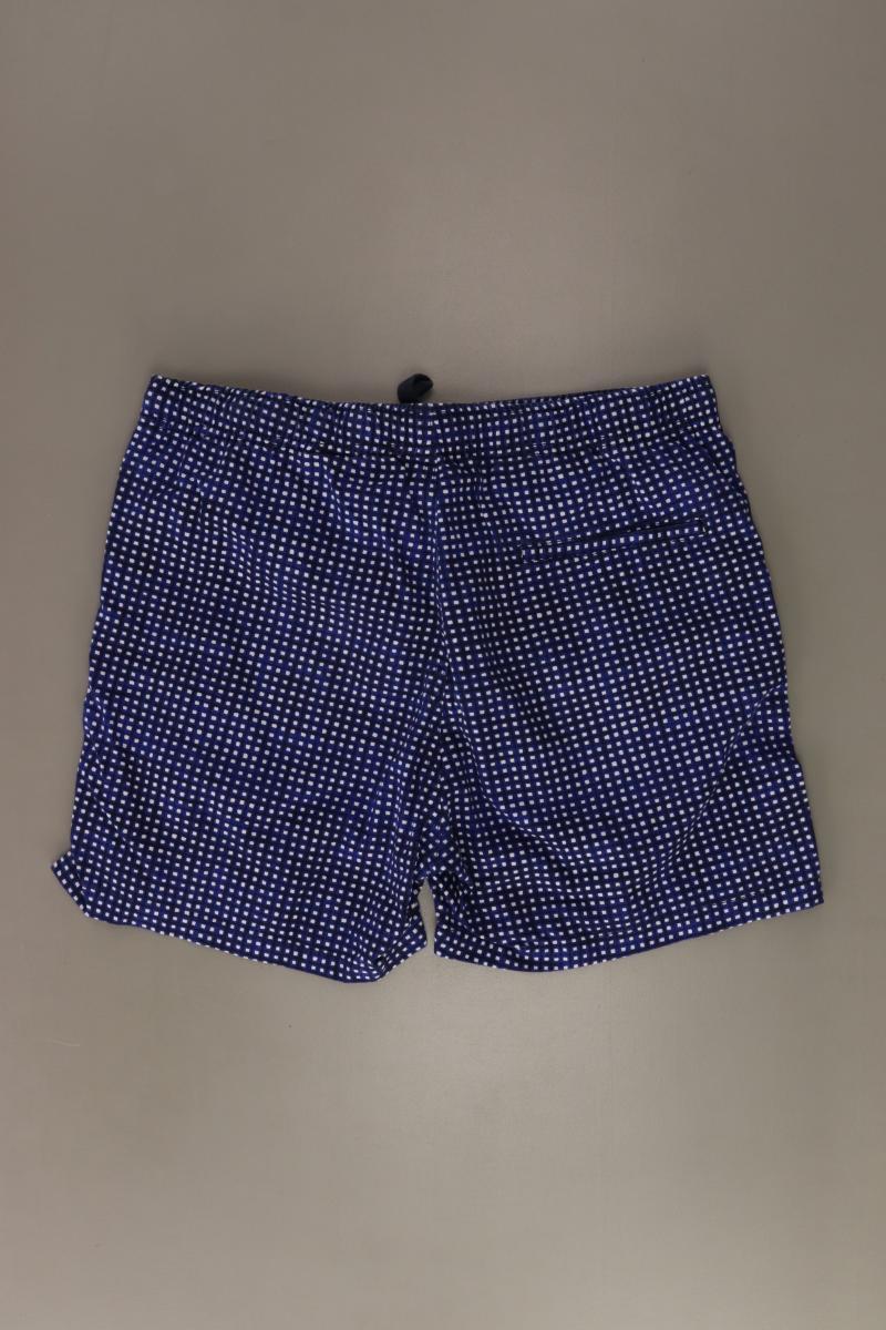 H&M Shorts für Herren Gr. 48 geometrisches Muster blau aus Baumwolle