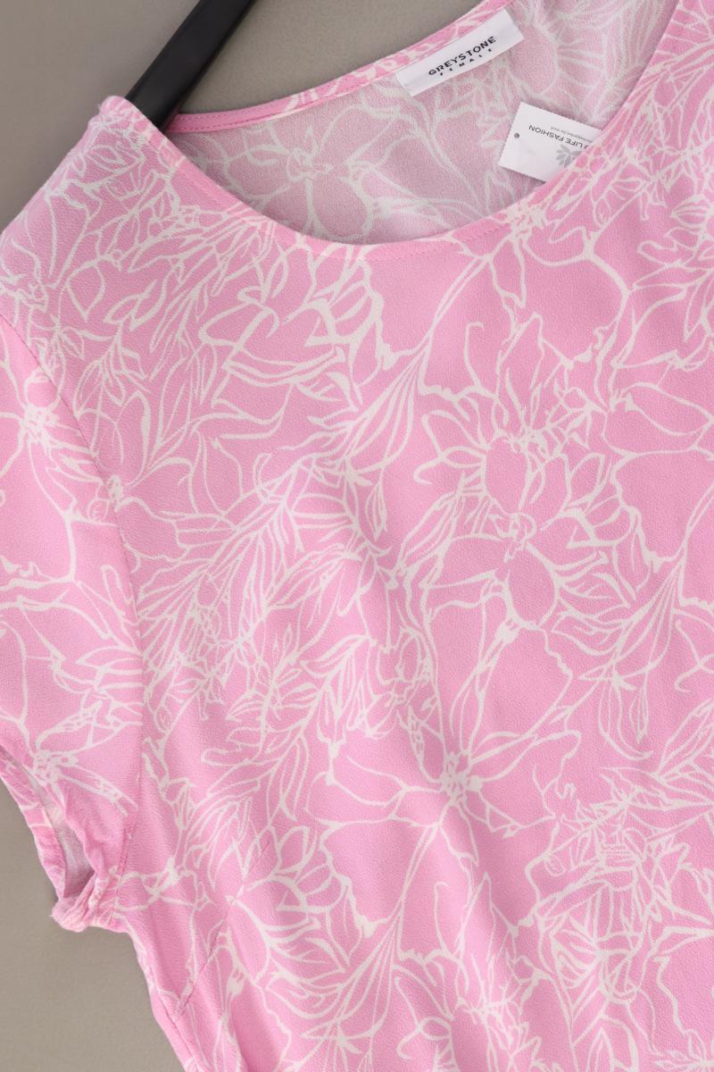 Greystone Kurzarmbluse Gr. XL mit Blumenmuster rosa aus Viskose