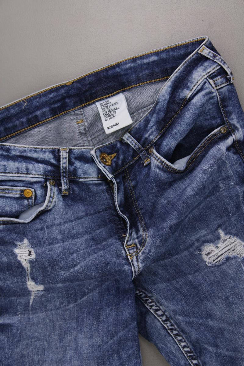 H&M Skinny Jeans Gr. W27/L30 blau aus Baumwolle