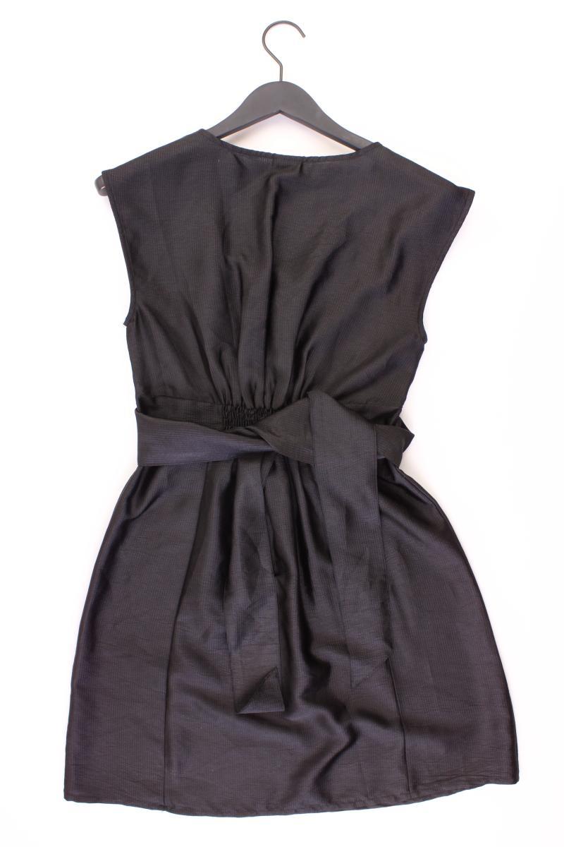 H&M Abendkleid Gr. 36 mit Gürtel Kurzarm schwarz aus Polyester