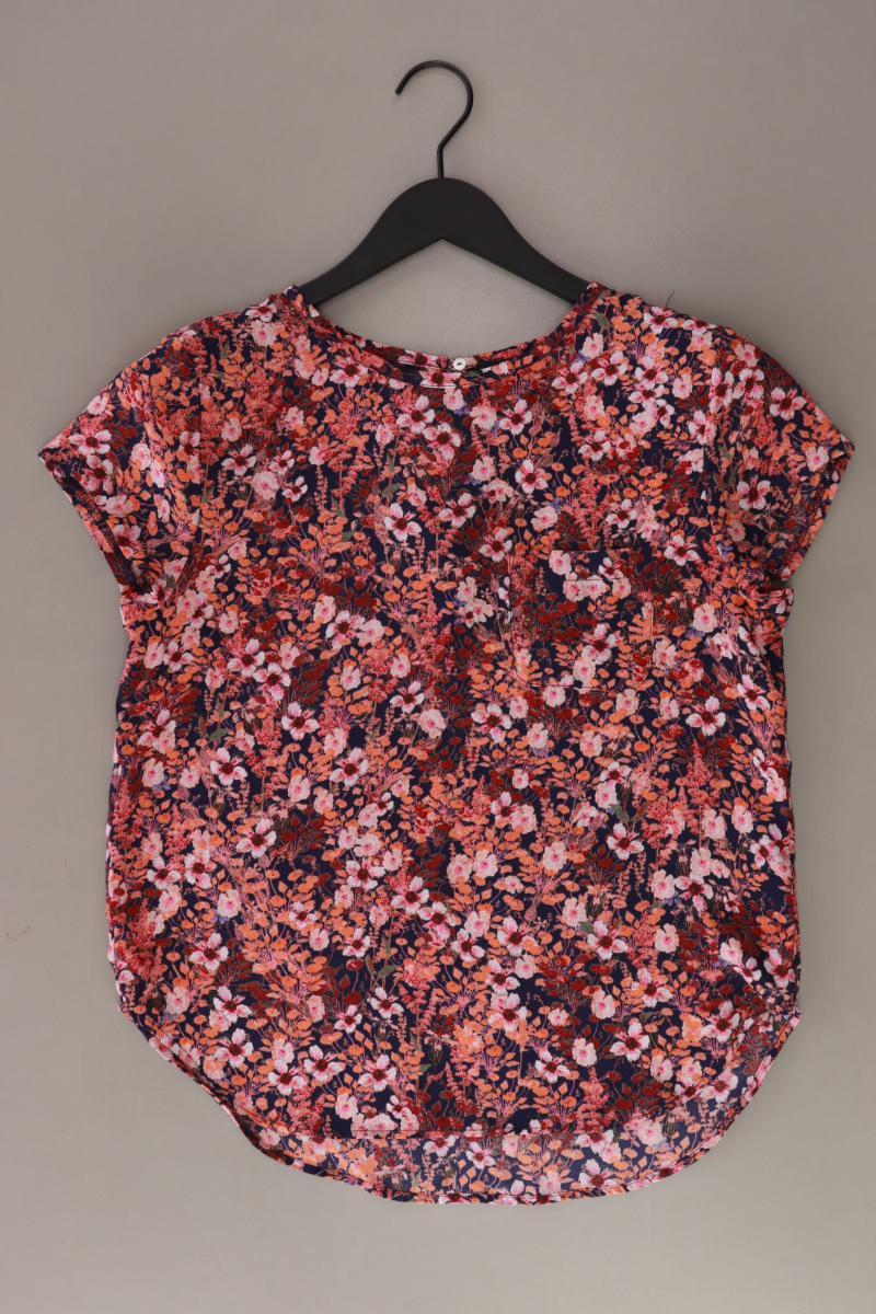H&M Bluse Gr. 38 mit Blumenmuster Kurzarm pink aus Polyester