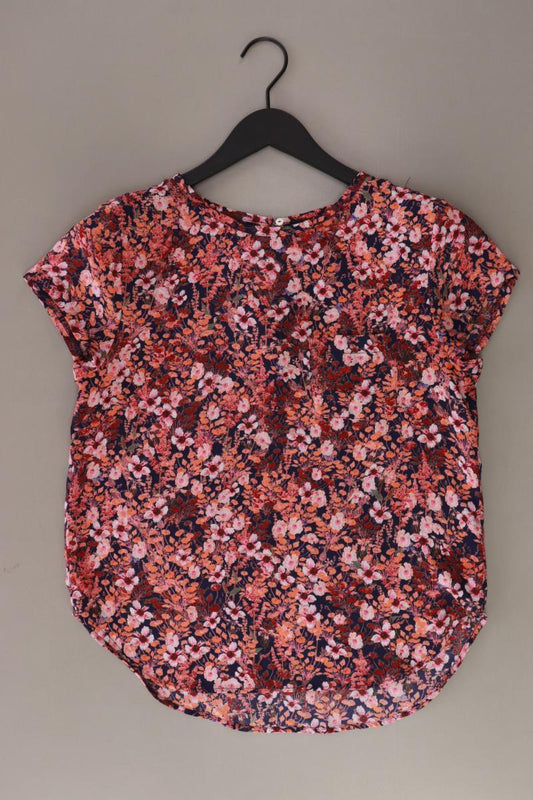 H&M Bluse Gr. 38 mit Blumenmuster Kurzarm pink aus Polyester