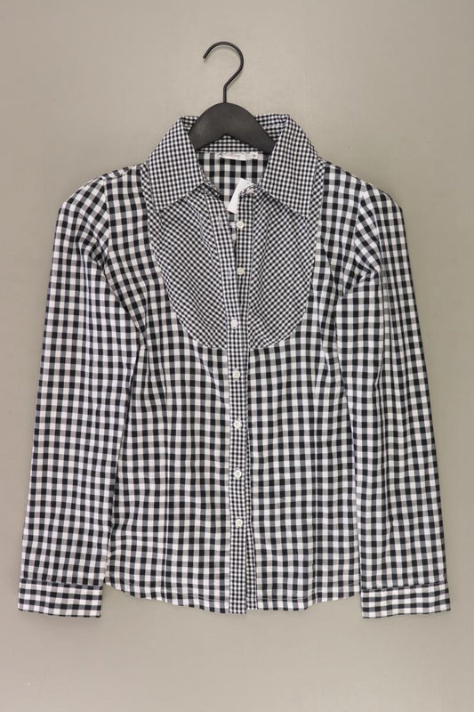 Karobluse Gr. 38 kariert Langarm schwarz aus Baumwolle