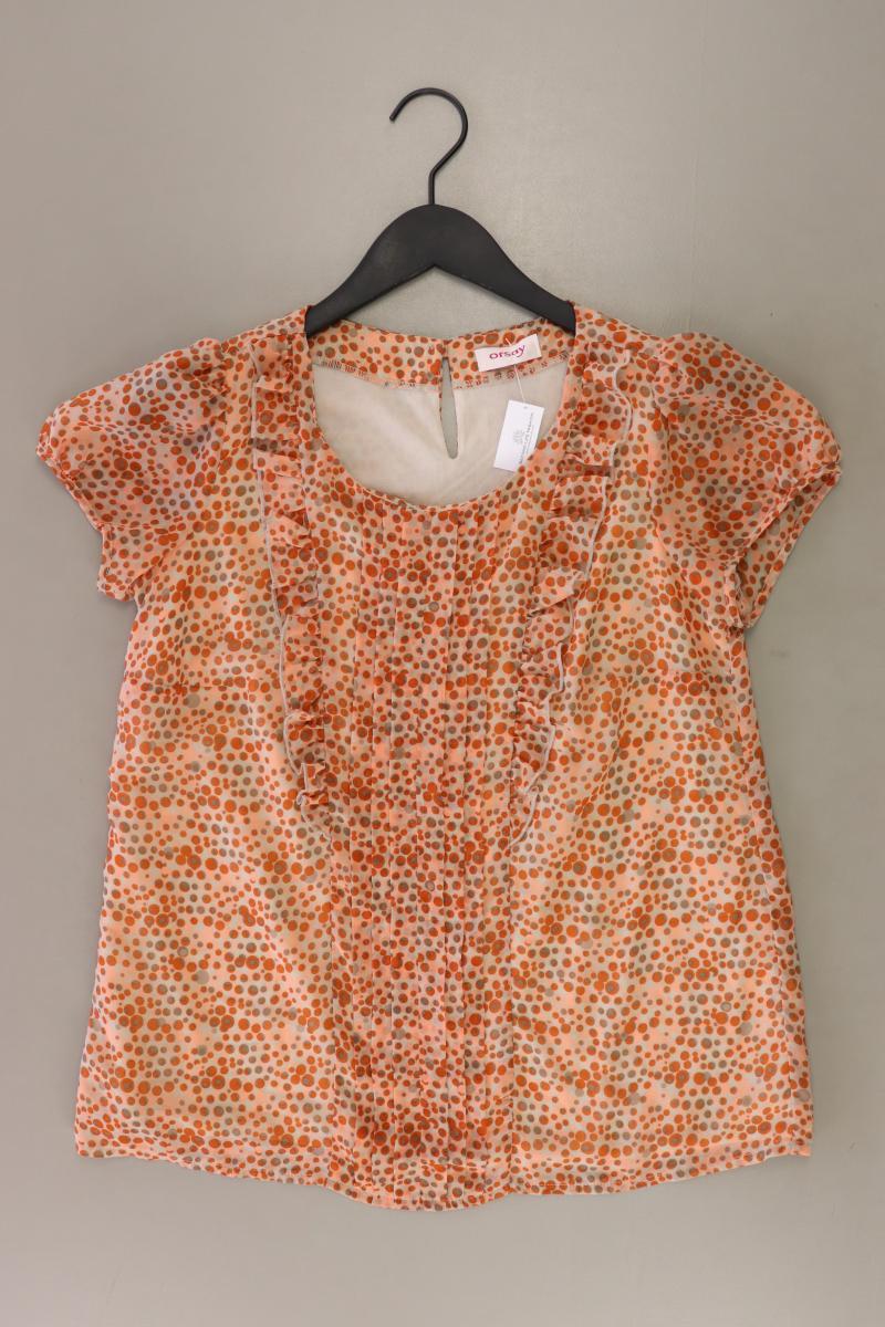 Orsay Rüschenbluse Gr. M gepunktet Kurzarm orange