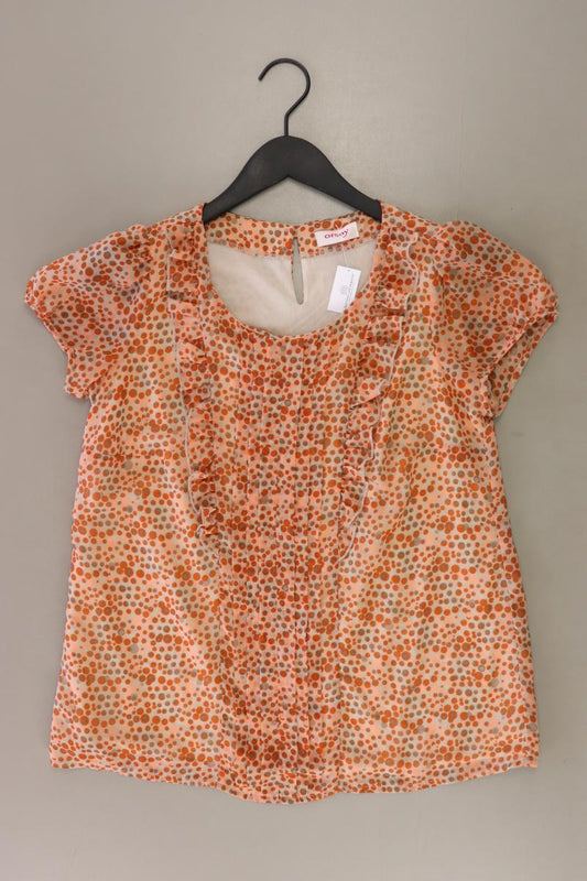 Orsay Rüschenbluse Gr. M gepunktet Kurzarm orange