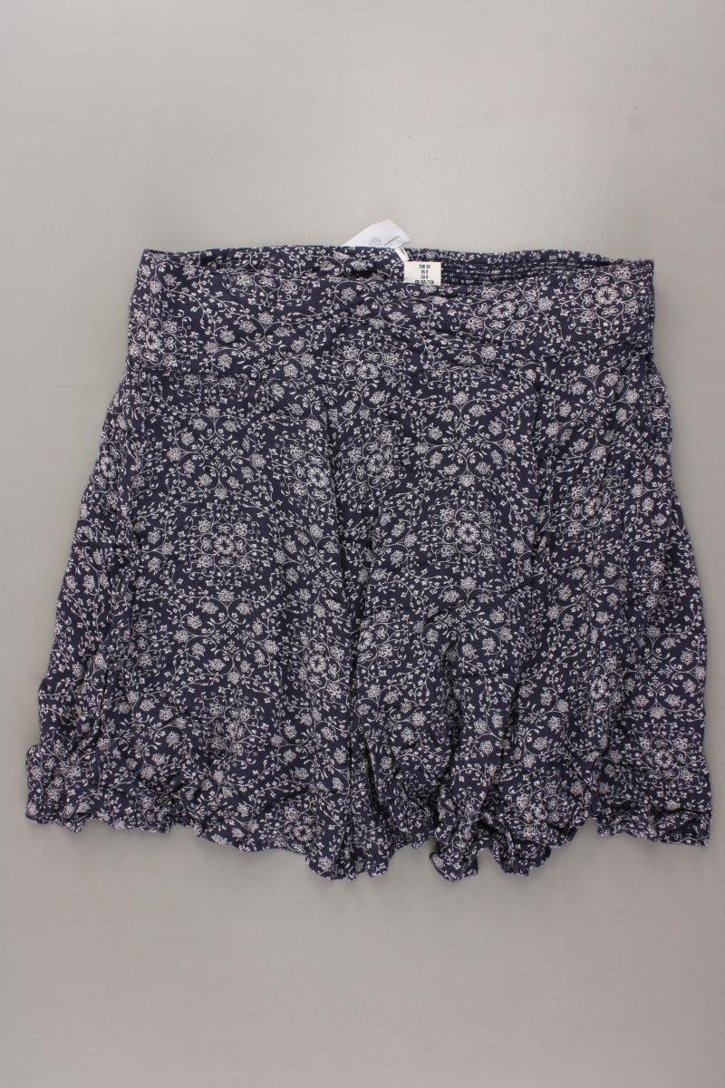 H&M L.O.G.G. Rock Gr. 38 mit Blumenmuster blau aus Baumwolle