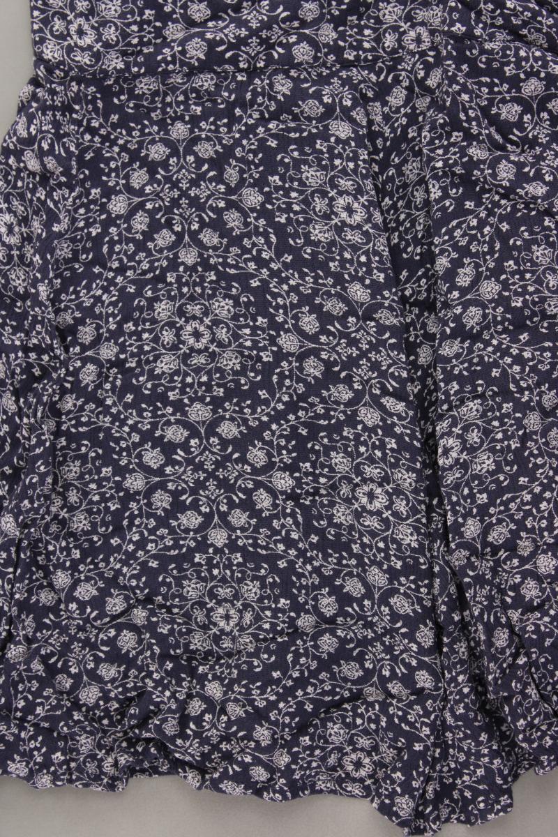 H&M L.O.G.G. Rock Gr. 38 mit Blumenmuster blau aus Baumwolle