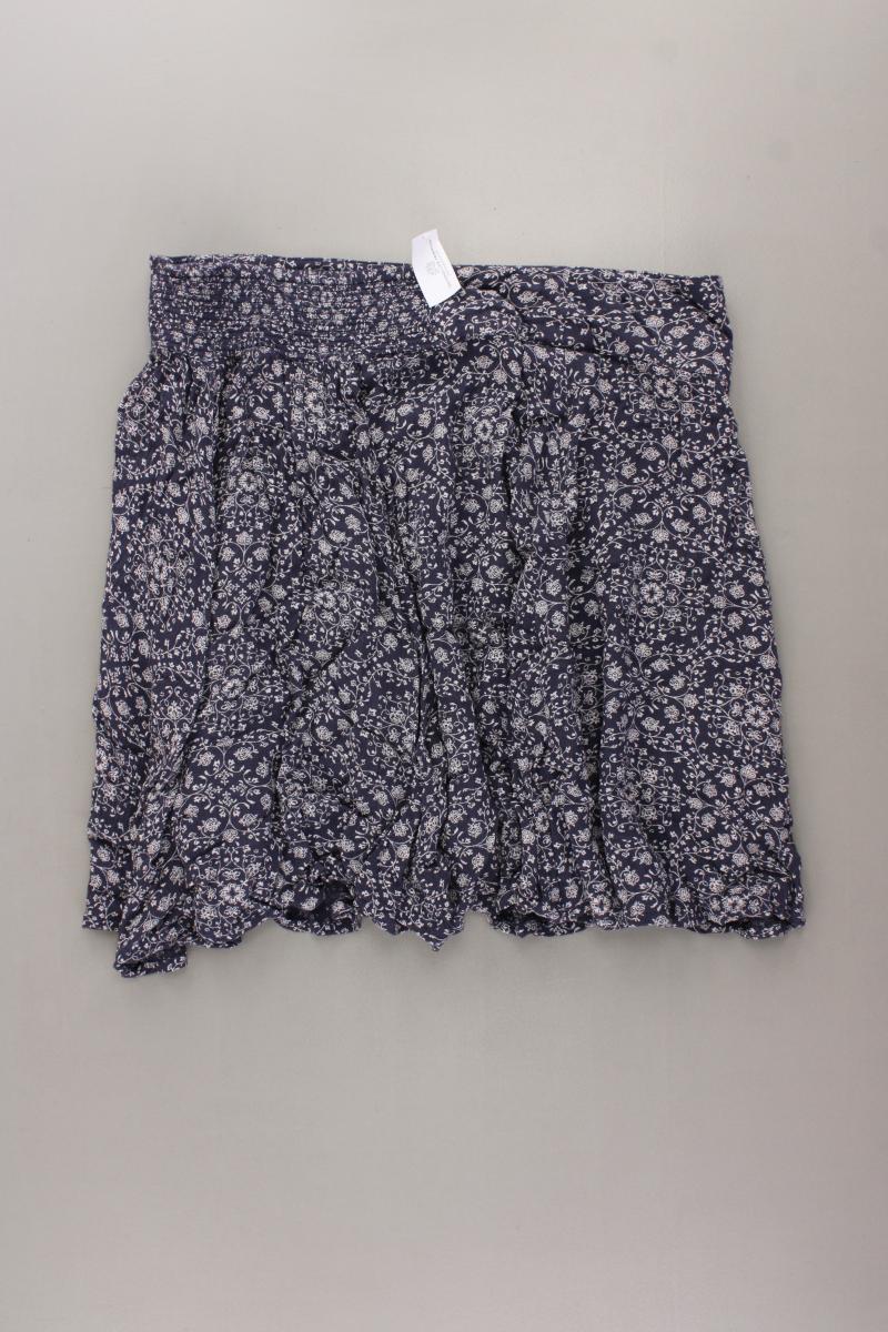 H&M L.O.G.G. Rock Gr. 38 mit Blumenmuster blau aus Baumwolle