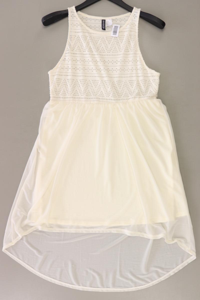 H&M Chiffonkleid Gr. 40 Ärmellos creme aus Polyester