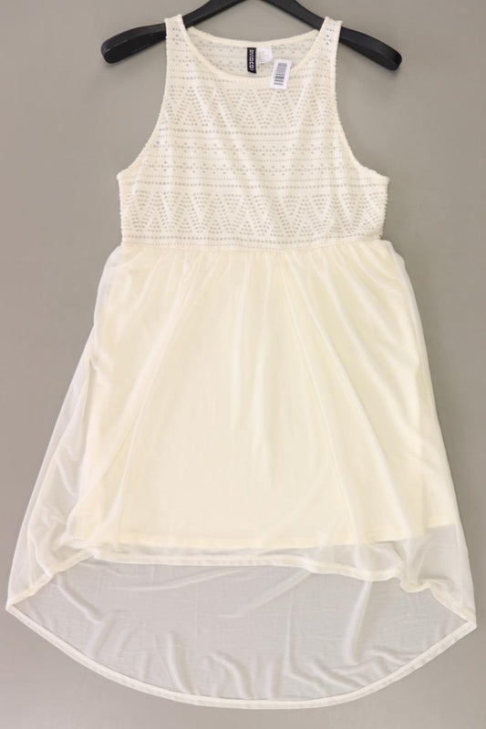 H&M Chiffonkleid Gr. 40 Ärmellos creme aus Polyester