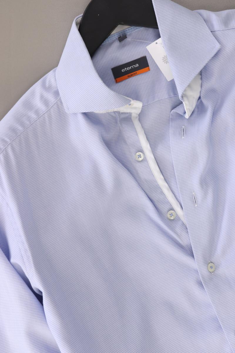 Eterna Langarmhemd für Herren Gr. Hemdgröße 40 blau aus Baumwolle