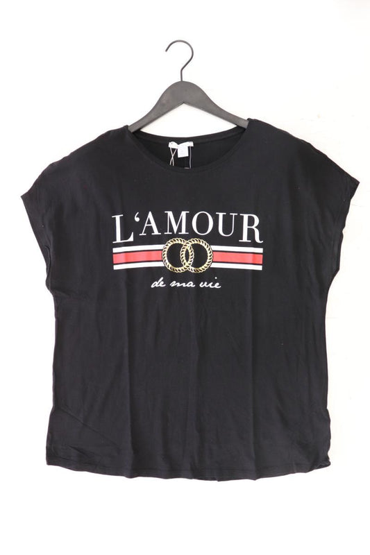 Printshirt Gr. XL Kurzarm schwarz aus Baumwolle
