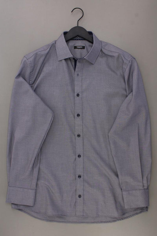 Walbusch Langarmhemd für Herren Gr. Hemdgröße 44 blau aus Baumwolle