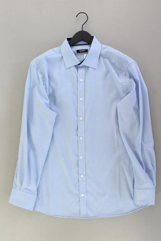 Walbusch Langarmhemd für Herren Gr. XL blau aus Baumwolle
