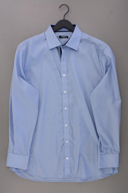 Walbusch Langarmhemd für Herren Gr. Hemdgröße 44 blau aus Baumwolle