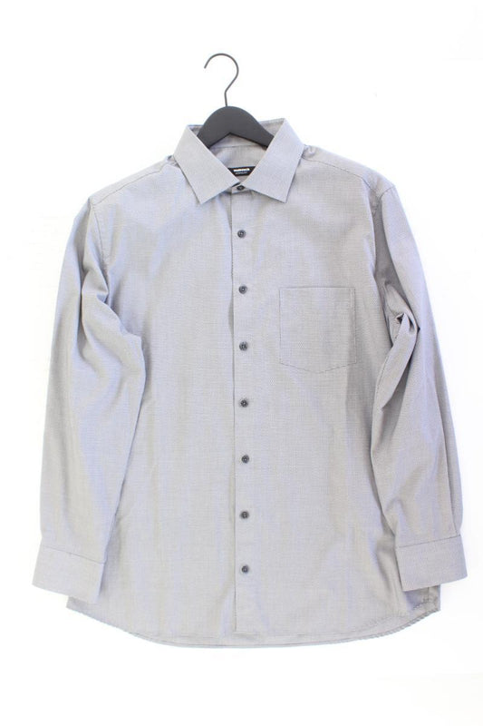 Walbusch Langarmhemd für Herren Gr. XL grau aus Baumwolle