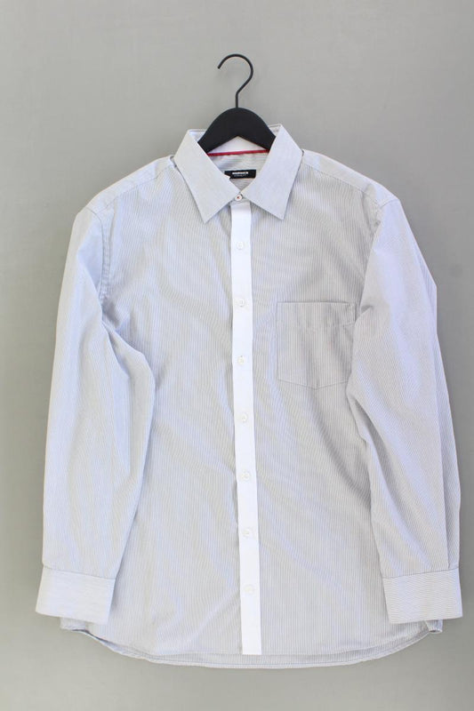 Walbusch Langarmhemd für Herren Gr. XL grau aus Baumwolle